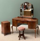 OFFERED WITH LOT 39 - BEDROOM FURNITURE - mahogany bow fronted dressing table with large single