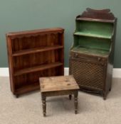 VINTAGE & OTHER FURNITURE ASSORTMENT (3) to include stained pine narrow server with base cupboard
