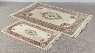RAJBIK HAND KNOTTED RUG, 183 x 122cms and a similar smaller rug, 122 x 61cms
