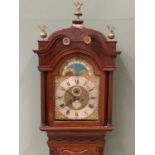 LONGCASE CLOCK by Harrison of Liverpool with rolling moon eight day movement, brass face and