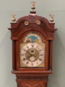 LONGCASE CLOCK by Harrison of Liverpool with rolling moon eight day movement, brass face and