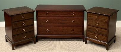 STAG MINSTREL BEDROOM FURNITURE - good examples to include a chest of three long drawers, 71cms H,