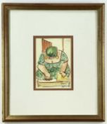 ‡ ANDREW DOUGLAS FORBES, watercolour - 'Dogs!' signed & titled in pencil, 13.5 x 9.5cm