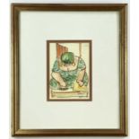 ‡ ANDREW DOUGLAS FORBES, watercolour - 'Dogs!' signed & titled in pencil, 13.5 x 9.5cm