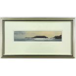 ‡ GARETH THOMAS watercolour - coastal scene, entitled verso 'Evening Marloes', signed, 8 x