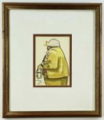 ANDREW DOUGLAS FORBES, watercolour - 'Working Man' signed & titled in pencil, 13.5 x 9.5cm