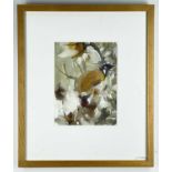 ESTHER TYSON oil on paper - entitled verso 'Gold Finch and Thistle Seed', signed, 19 x