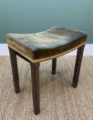 1937 GEORGE VI CORONATION STOOL, by Maple & Co, original velvet upholstery, frame stamped and