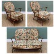 ERCOL WINDSOR THREE PIECE SUITE, comprising two seater settee model 204/2, overall width 133cm,