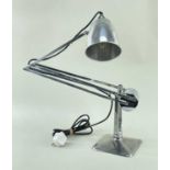 HADRILL & HORSTMANN LTD. COUNTER BALANCE DESK LAMP, polished chrome, stamped marks, 85cm high (