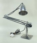 HADRILL & HORSTMANN LTD. COUNTER BALANCE DESK LAMP, polished chrome, stamped marks, 85cm high (