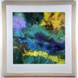 D. DANIELS, acrylic on card - Garden in Bloom, signed and dated 1996, 67.5 x 67.5cm