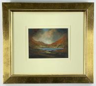 JAMES NAUGHTON early period oil on paper / card - landscape, entitled verso 'High Cragg', signed, 16