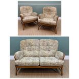ERCOL JUBILEE THEME THREE PIECE SUITE, comprising two seater settee model 766/2, overall width