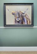 LOUISE LUTON - giclee print with gold leaf - Archie, a Highland bull, 72 x 98cm