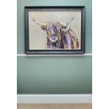 LOUISE LUTON - giclee print with gold leaf - Archie, a Highland bull, 72 x 98cm