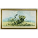 AFTER DAVID SHEPHERD limited edition (323 / 850) colour lithograph - 'Elephant and the ant hill",