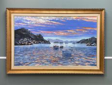 ‡ HOWARD CHESNER BEHRENS (American, 1933-2014) oil on canvas - Amalfi Coast, signed, 85 x 141cm,