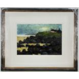 ‡ WILF ROBERTS limited edition (14/20) print - Ynys Mon / Anglesey coastal cliffs and farm, entitled