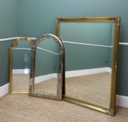 THREE DECORATIVE ANTIQUE-STYLE MIRRORS including large rectangular mirror with bevelled plate and