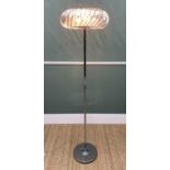 IMPEX STANDARD LAMP, perspex 'crystal' shade with frosted glass cap, on chrome stem,155cm h