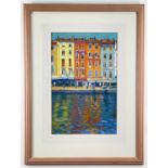 ‡ DAVID NAPP (b.1964) pastel - Maisons Sur le Quai, Sete, signed and dated '94, 47 x 30cm