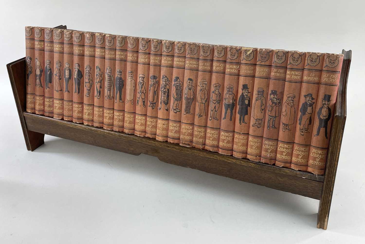 SET OF 25 'PUNCH LIBRARY OF HUMOUR' IN OAK BOOK TROUGH, publ. The Educational Book Co. Ltd, original - Image 2 of 3