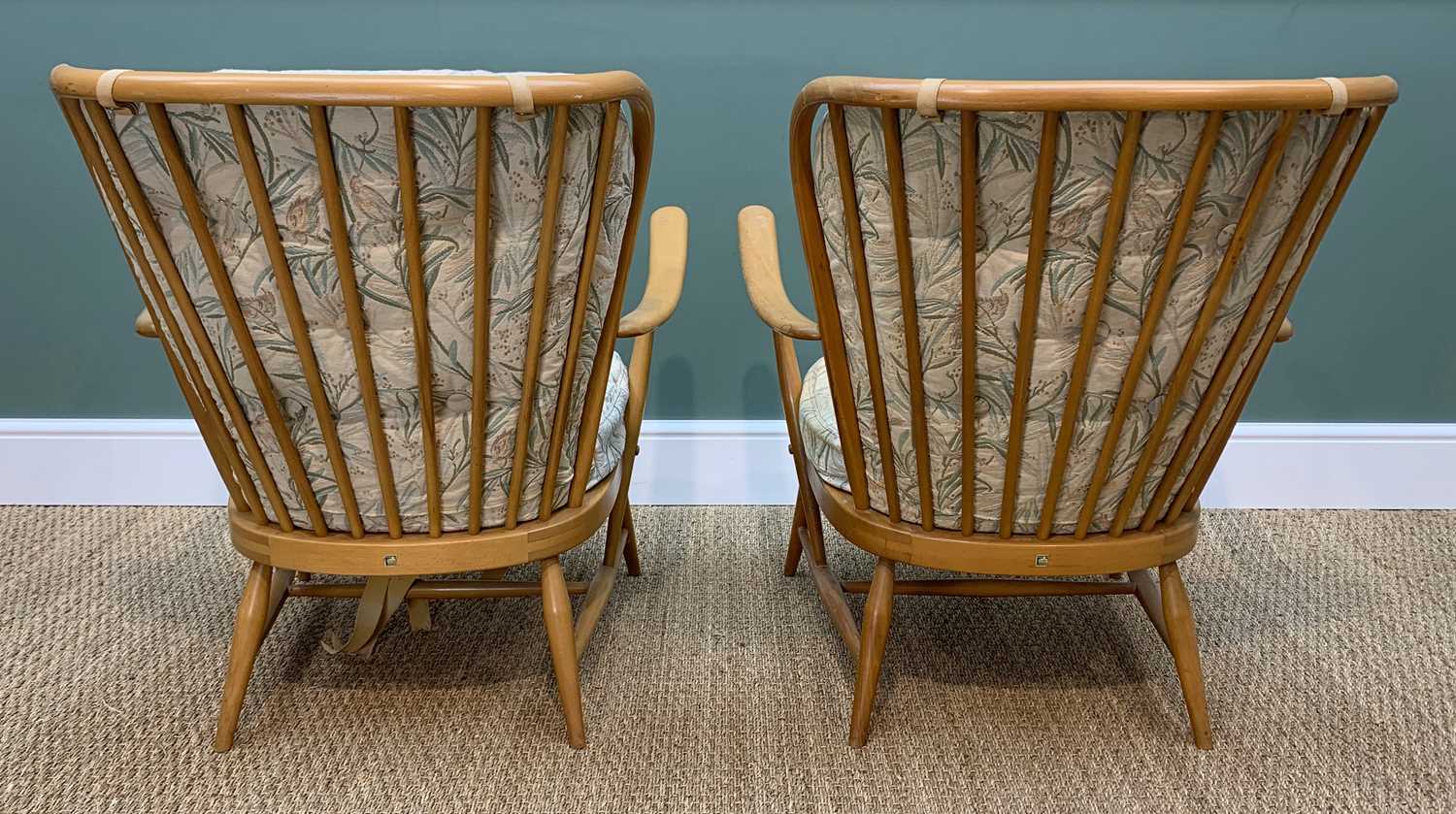 PAIR ERCOL LIGHT ELM '203' LOUNGE CHAIRS (2) Comments: foam severely degraded, coves with stains, - Image 4 of 7