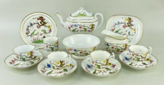 SWANSEA PORCELAIN COFFEE SET IN THE 'PARAKEETS IN A TREE PATTERN' circa 1815-1817, comprises