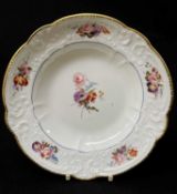 NANTGARW PORCELAIN SOUP DISH circa 1820-1823, of lobed form with typical c-scroll moulding, the