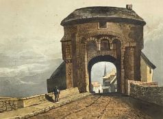 SAMUEL PROUT watercolour - view of Monnow Bridge, Monmouth, Wales, circa 1814 Dimensions: 24.5 x