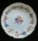 NANTGARW PORCELAIN CRUCIFORM DISH circa 1818-1820, decorated with a centred spray of colourful