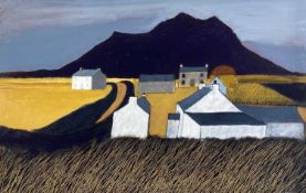 ‡ DAVID HUMPHREYS oil on board - entitled verso 'Farm Near St. David's Pembrokeshire',