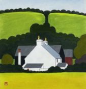 ‡ TOM JONES RCA pastel - entitled verso 'Pentraeth Cottage Farm', monogrammedDimensions: 39 x