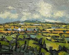 ‡ WILF ROBERTS oil on canvas - Anglesey / Ynys Mon landscape, entitled verso on Martin Tinney