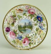 RARE SWANSEA PORCELAIN PLATE circa 1814-1822, London decorated with a wide continuous border of