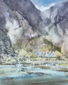 ‡ MALCOLM EDWARDS watercolour - entitled verso on Thomson's Gallery label 'Loch Torridon',