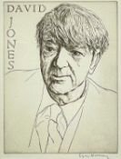 ‡ EDGAR HOLLOWAY engraving from an edition of 50, dated 1979 - portrait of the artist and poet David