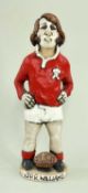 ‡ JOHN HUGHES: GROGG - ceramic standing caricature of Welsh Rugby Union player J.P.R Williams, in