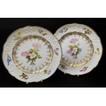 PAIR OF SWANSEA PORCELAIN PLATES circa 1815-1817, of lobed form and having typically moulded