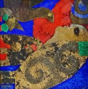 ‡ GLENYS COUR collage - entitled verso 'Branwen and Bird (Celtic Series)', signed and dated