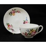 NANTGARW PORCELAIN CUP & SAUCER circa 1813-1820, of simple form, finely painted with sprays of roses