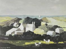 ‡ JOHN KNAPP-FISHER limited edition (80/175) colour print - coastal landscape with farm and cows,