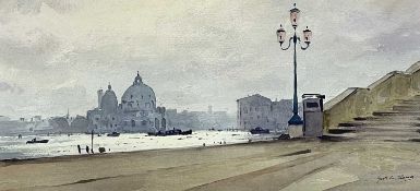 ‡ GARETH THOMAS watercolour - entitled verso 'Venice Afternoon Towards the Salute',