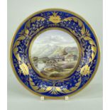 SWANSEA PORCELAIN CABINET CUP STAND circa 1815-1817, centre painted by George Beddow with figure and