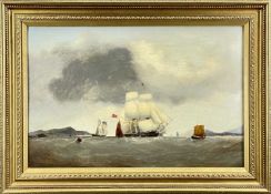 JAMES HARRIS OF SWANSEA oil on canvas - ships and other vessels at sea, signedDimensions: 39 x