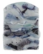 ‡ BILL SWANN art glass panel - fluid abstract designDimensions: 51 x 39cms (84 x 71cms incl. frame)