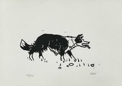 ‡ SIR KYFFIN WILLIAMS RA limited edition (20/150) linocut print - standing sheepdog, signed with