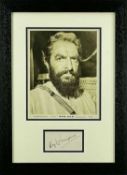 AUTOGRAPH OF FILM ACTOR HUGH GRIFFITH (1912-1980) FRAMED TOGETHER WITH A 1959 METRO-GOLDWYN-MAYER