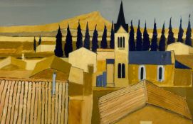 ‡ DAVID HUMPHREYS oil on board - entitled verso 'Village Provencale', signedDimensions: 57 x